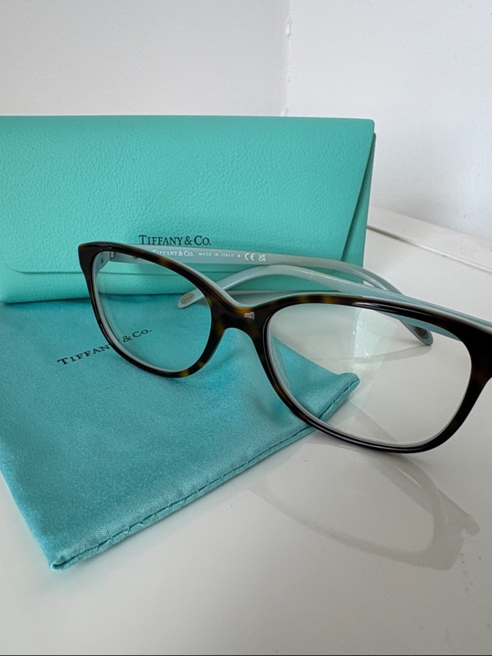 Tiffany & Co. 2097 Havana/Blue Frames with Tiffany Blue Case